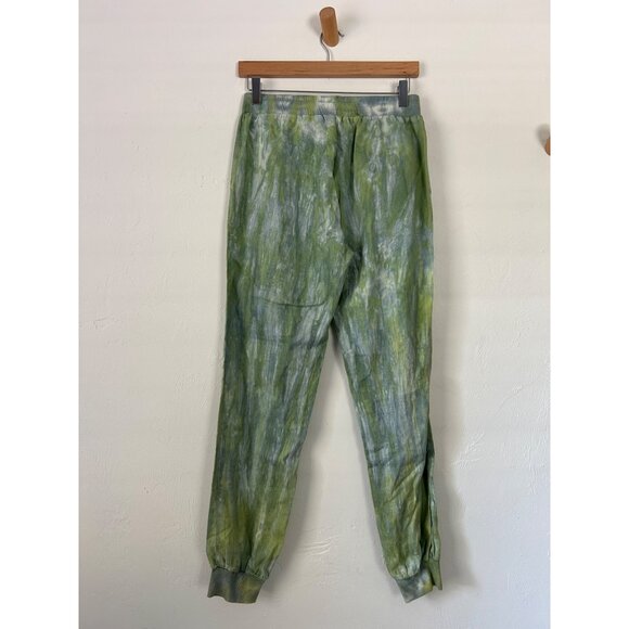 Pure Amici XS Green Tie-Dye 100% Linen Jacket & Jogger Pants Set - Picture 7 of 14
